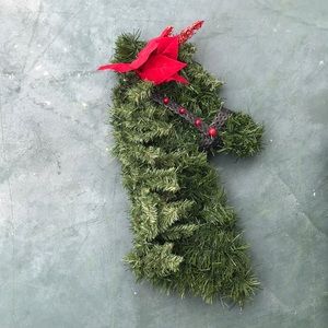 Horse stall Christmas wreath barn equestrian gate